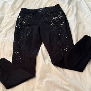 Earl Jeans Black Skinny Jeans with Studded Star Embellishments